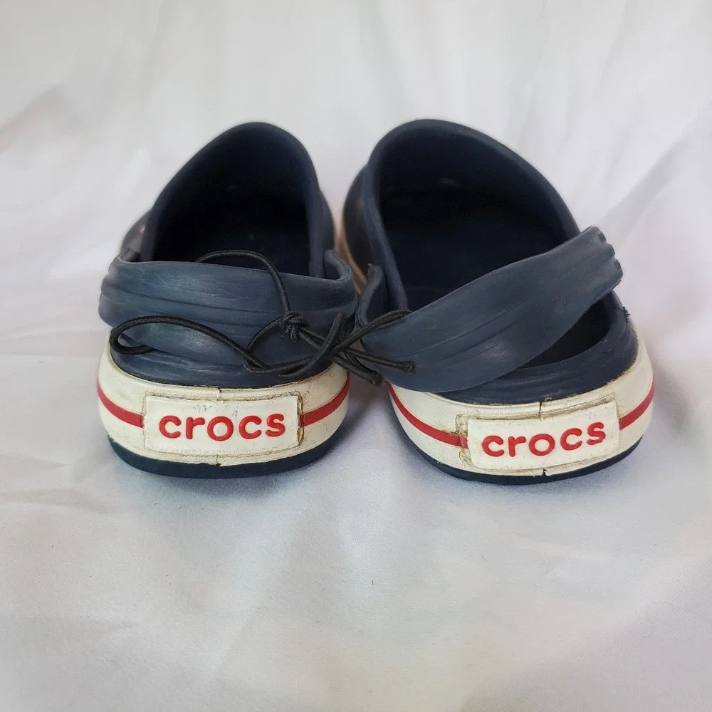 Crocs Crocband Casual Sports Clogs Kids Navy Blue Slip-On Slingback Size C 12/13